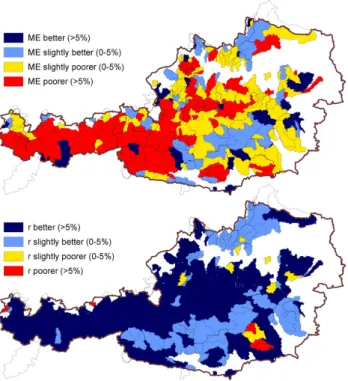 Fig. 10. Scatterometer sensitivity to soil moisture in dB the month July, when vegetation is most dense in Austria