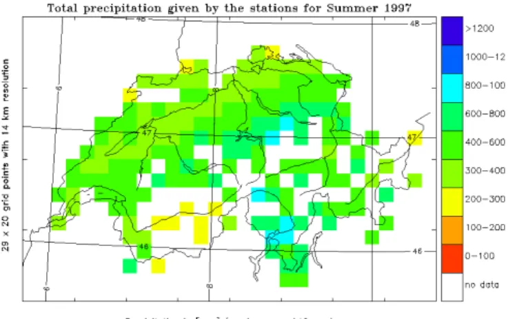 Figure 7 shows the height dependence of the precipitation for both the model (crosses) and the observations (squares).