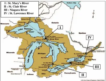 Fig. 1a. The Great Lakes Basin in North America.