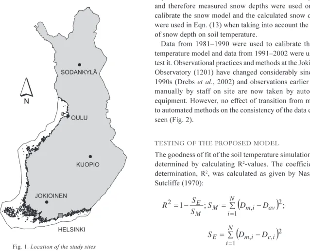 Table 1. Mean air temperature and average precipitation in 1971-2000 according to Drebs et al