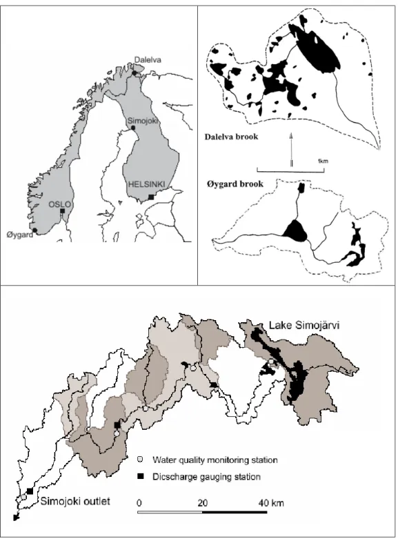 Fig. 1. Maps of Norway and Finland showing the locations of the study sites.
