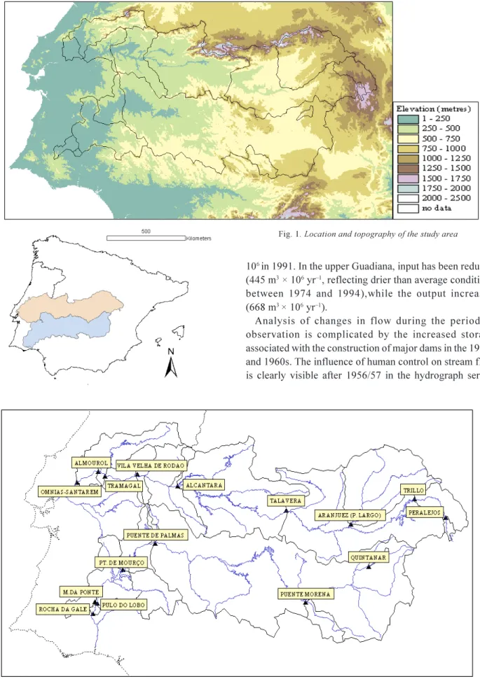 Fig. 1. Location and topography of the study area