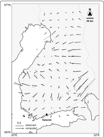 Fig. 3 Conductance variation within the thin-sheet model at 10 – 30- 30-km depth, as obtained from the inversion of magnetovariational sounding (MVS) data with the initial block size (i.e., 50 by 50 km)