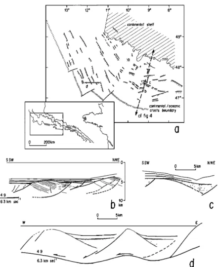 Fig.  3.  The West-Armorican passive  margin  [after  Guennoc, 1978;  Montadert  et  al.,  1979]: 