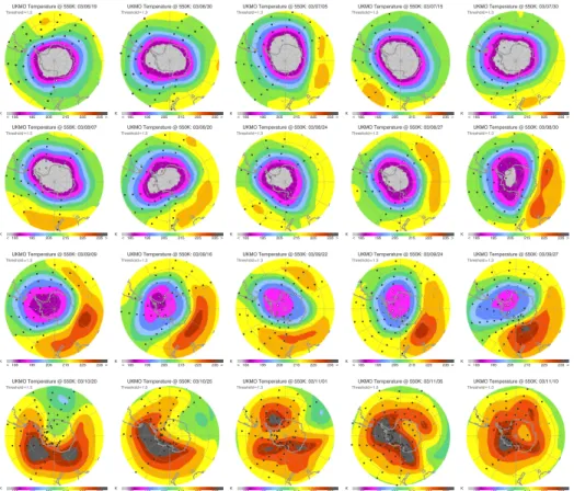 Fig. 4. PSC maps for the Southern Hemisphere for selected days during June to November 2003