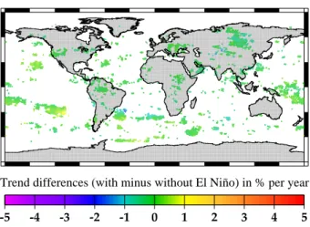 Figure 11 depicts the deseasonalised spatially averaged monthly mean column amounts of the data with the El Ni˜no event removed.