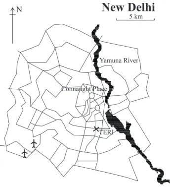 Fig. 1. The location of the sampling site in New Delhi.