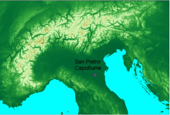 Fig. 1. Po Valley, San Pietro Capofiume (SPC) measurement sta- sta-tion.