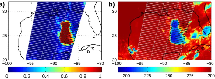 Fig. 3. Cloud observations on 30 August 2000. (a) Cloud fraction derived from GOME PMD measurements (HICRU)