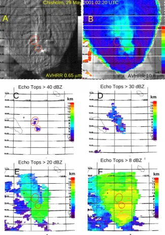 Fig. 9. The relations between radar and cloud features of the phase-2 Pyro-Cb at 02:20 UTC.