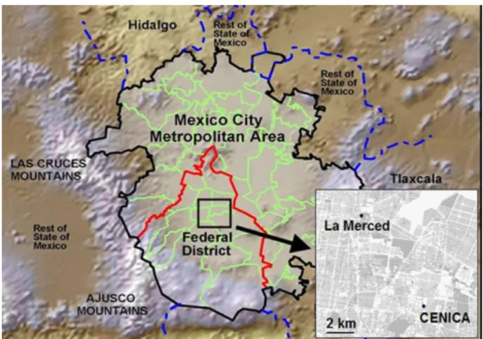 Figure 1 shows the locations of La Merced and CENICA in- in-side the MCMA.