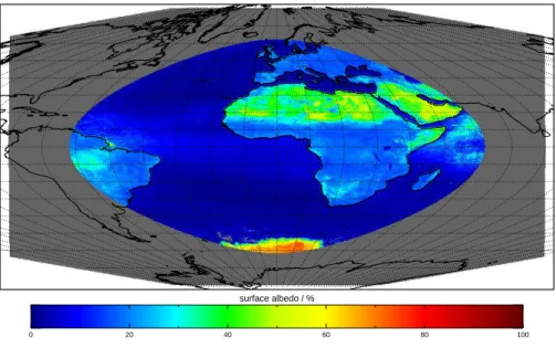 Fig. 8. Monthly mean surface albedo for September 2007 derived from Meteosat-9/SEVIRI observations.