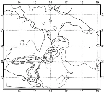 Fig. 7b. LEPS 12L30 first grid probability map to have more than 30 mm rainfall for 25 May 2002 case study