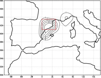 Fig. 4. Relative frequency (in 2 ◦ ×2 ◦ latitude-longitude boxes) of the closest cyclone simultaneous to HR-SW events