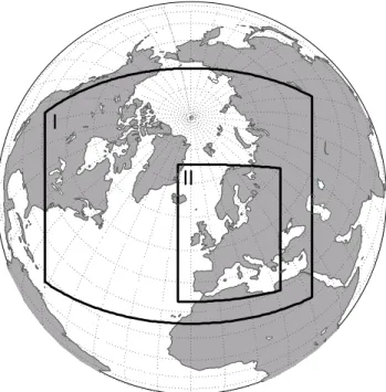 Fig. 3. Regions covered by the two DMI-HIRLAM nested models.