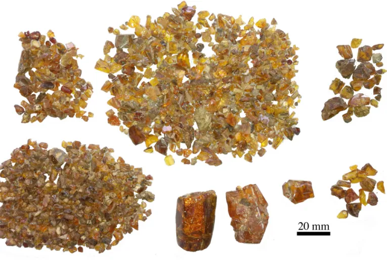 Figure A2. A sample of Vendean amber showing the size and color of various pieces.