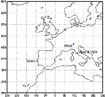 Figure 2. Map of the stations whose data series have been analysed. 