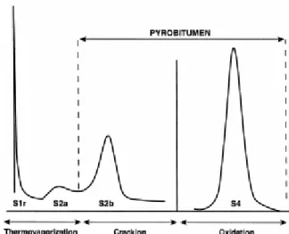 Fig. 4. Rock-Eval pyrogram of a Jaleel rock sample using the “reservoir mode” heating program