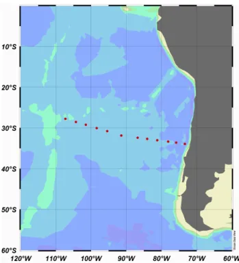 Fig. 1. Map of stations where phospholipid synthesis rates were determined during the second leg of the BIOSOPE cruise.
