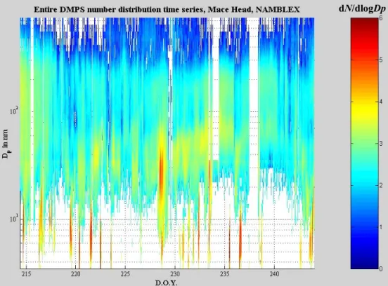 Fig. 5. DMPS particle size distribution series.