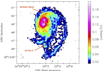 Fig. A.1. SPHERE J-band linearly polarized intensity image (Qφ) of the disk of UX Tau C