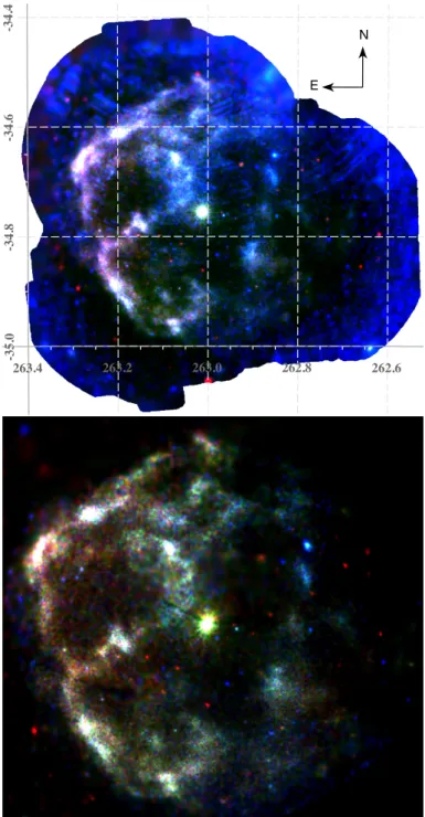 Fig. 1. Pseudo-colour mosaic image of all observations showing 0.4–