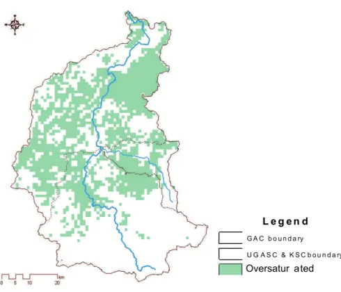 Fig. 4. Area with oversaturated soil moisture (August 2001) [Source: Water Watch, 2006].