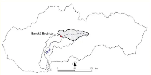 Fig. 1. Location of the Hron River basin in Slovakia