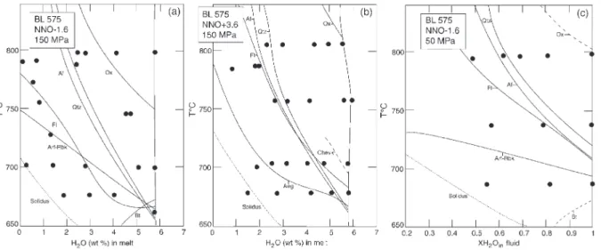 Fig. 3. Phase relationships of BL 575. Mineral abbreviations are as recommended by Kretz (1983)