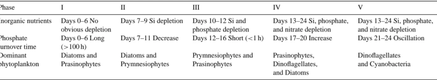 Fig. 1. Temporal development of particulate P concentration (µmol L −1 ) for different size-fractions.