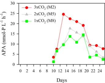 Fig. 2. Temporal changes of phosphate turnover time (h) (top) and size-fraction (%) of 33 PO 4 uptake (bottom).