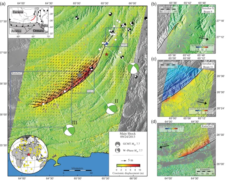 Figure 1. Surface displacements from optical image correlation and Line-of-Sight ( LOS ) range offsets map