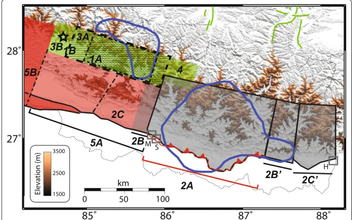 Fig. 4 Rupture models described in the text and Table 1 for 1833 and 1934 earthquakes