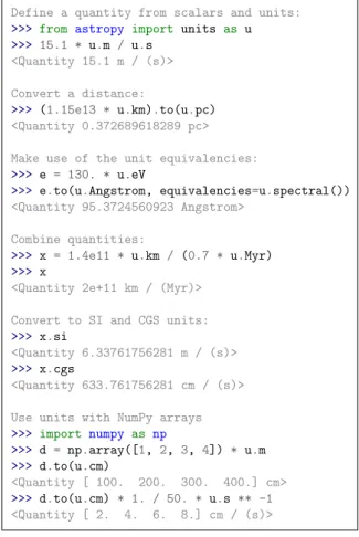 Fig. 2. Using the astropy.constants sub-package.