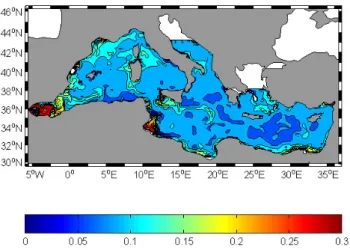 Fig. 4. Average surface phytoplankton concentrations (µmol N dm −3 ) after 60 days.