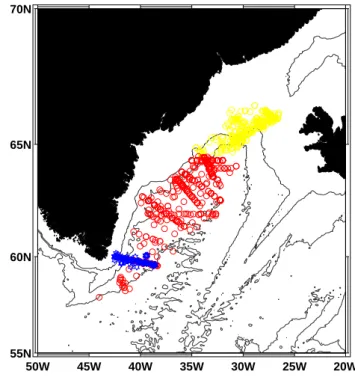 Fig. 1. Sketch of the water masses of the East Greenland Current, which contribute to the formation of DSOW (AW = Atlantic Water, NAC = North Atlantic Current, WSC = West Spitzbergen Current, rAW = return Atlantic Water, AAW = Arctic Atlantic Water, PW = P