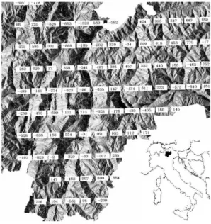 Fig. 1. Differences between the model elevation at LAMI grid points and the true elevation taken from a 10 m resolution DEM.
