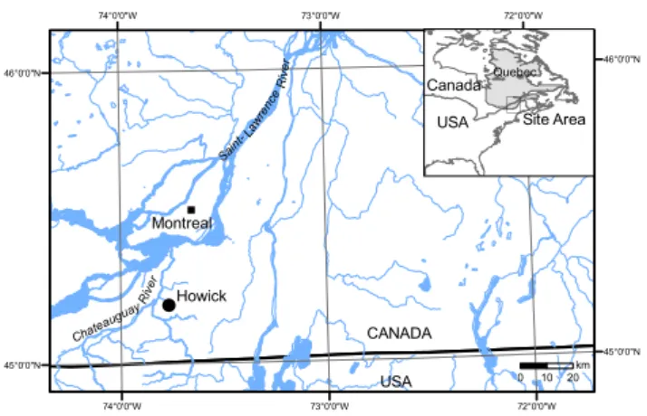 Fig. 1. Location of the Howick station in Qu´ebec, Canada.