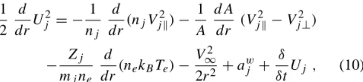 Figure 2 shows ion thermal speeds and the relative speed of O 6+ ions, 1U O = U O − U p , in units of V A (Mach numbers) versus distance from the Sun