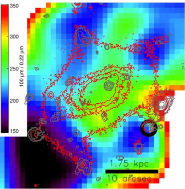 Fig. 5. Dust-to-stellar mass ratio as a function of UV-to-optical colour of the GRB 980425 host (red square), LMC (open red square; M ∗ from Skibba et al