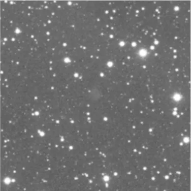Fig. 1. Discovery image of Donatiello I dwarf galaxy, obtained with a 127 mm ED doublet refractor f / 9 reduced at about f / 6 with a Green filter and a 2MP cooled CCD camera from the Pollino National Park in southern Italy