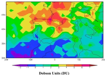 Fig 10.  Depiction showing the composite difference in Region 5 TOR between four most  positive NAO springs (1986, 1989, 1990, 1992) and four most negative NAO springs  (1980, 1981, 1984, 1988)