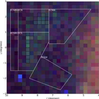 Figure 7. Map of the East Cloud flux based on the chains discussed in Section 5.1. Pixels are 0.25 ◦ × 0.25 ◦ 