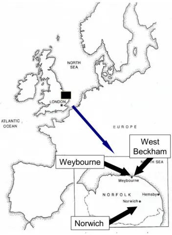 Fig. 1. Location of Weybourne Atmospheric Observatory, Norfolk, UK (adapted from Cardenas et al., 1998).