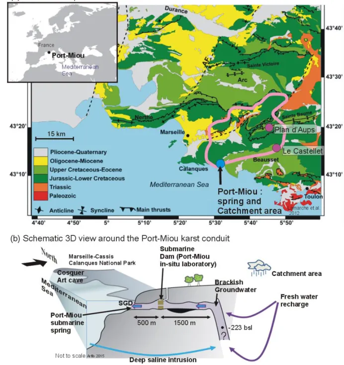 Figure 1: (a) Structural map (modified from Lamarche et al. 2012) of the Provence  region 1 