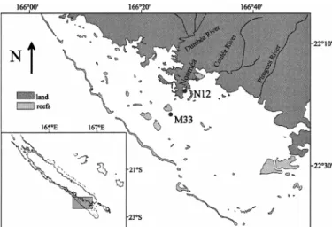 Fig. 2. Map of station locations in New Caledonia.