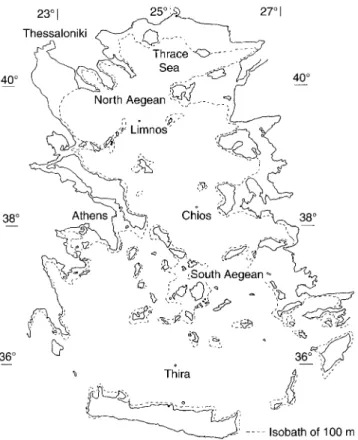 Fig. 2. Aegean basin orography
