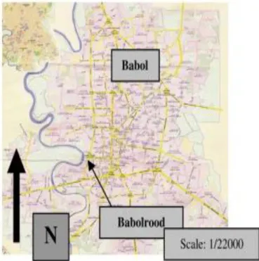 Figure 1. Position of the Babol City in the Mazandaran Province  2.  METHODS 