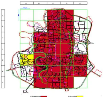 Figure 5. Microzonation map of occurrence or non-occurrence of  liquefaction in Babol city according to Haeri and Yasrebi approach 