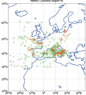 Figure 4 shows an example of the spatial distribution of positions associated with SLOW speed (red circle) and NON-SLOW speed (green circle)